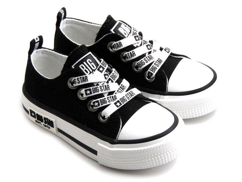 Dětské tenisky, sportovní boty s ozdobnými tkaničkami - Big Star KK374049, černé