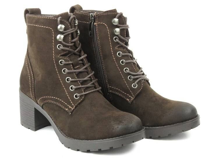 Zateplené dámské kozačky - Potocki 22-12082, hnědé