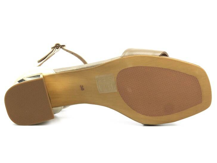 Dámské sandály s výrazným podpatkem - UNCOME 38558, béžová barva