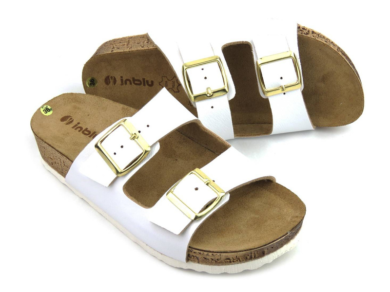 Dámské žabky se silnou podrážkou - INBLU NM-28, bílé