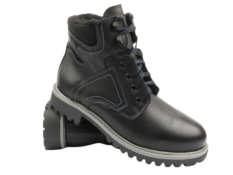 Dámské sněhule z kůže a vlny - HELIOS Comfort 616-2 Black 2