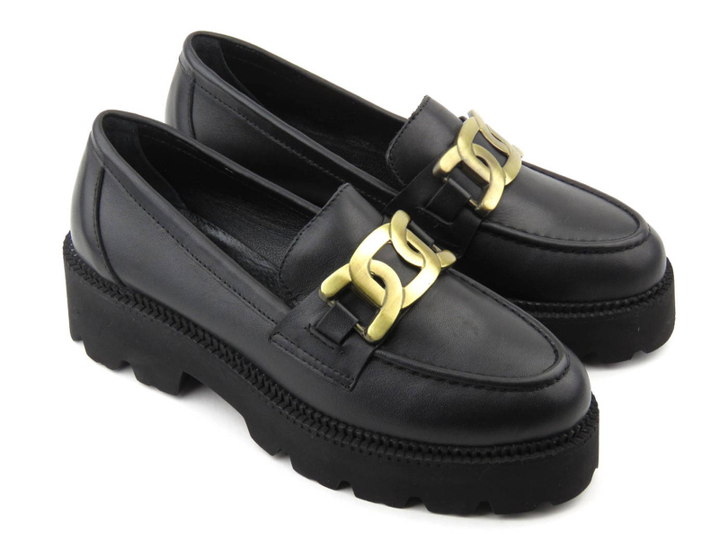 Dámské lordy se silnou podrážkou - VENEZIA 4010704, černá