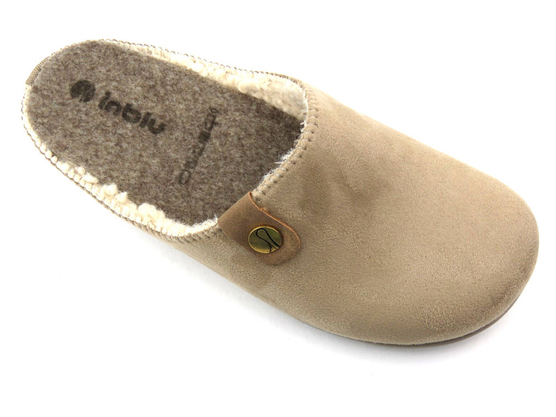 Teplé dámské pantofle s vyjímatelnou vložkou - INBLU GF-11, béžové