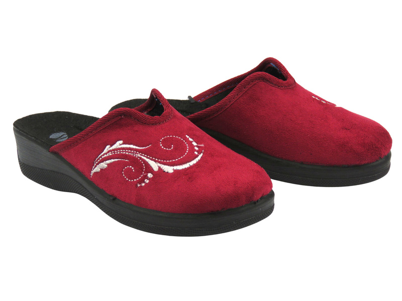 Měkké dámské domácí pantofle - INBLU ES-3F, vínové