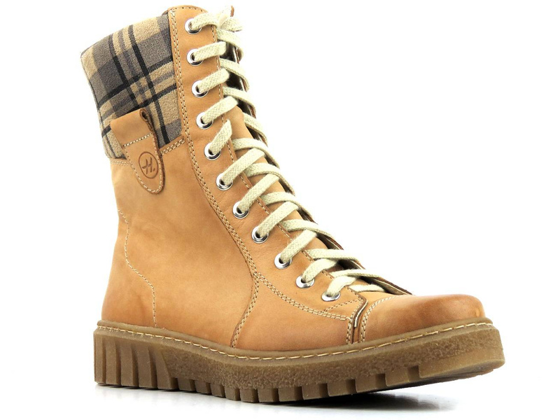 Teplé dámské kozačky na zip - HELIOS Komfort 576, světle hnědé 2