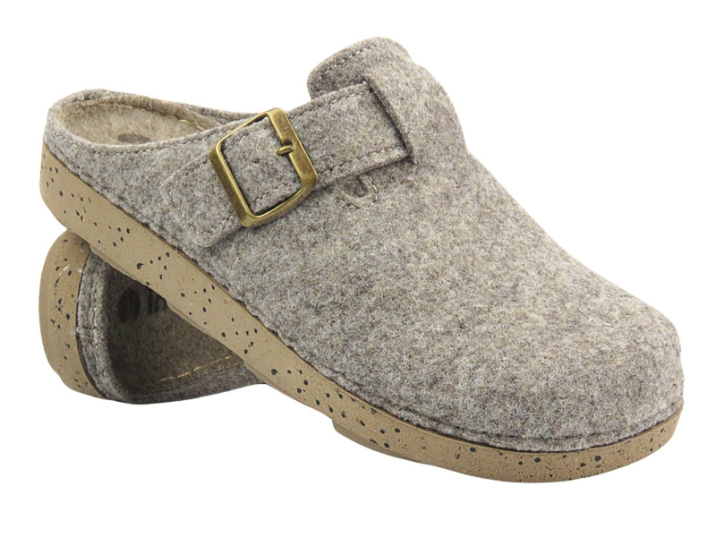 Pánské plstěné pantofle s koženou vsadkou - INBLU VE-02, tmavě modrá