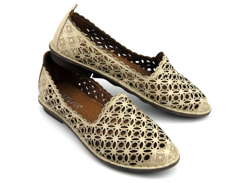 Dámská prolamovaná obuv - VENEZIA 0014101-1, béžová