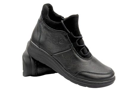 Pohodlné dámské boty z měkké kůže - Helios 564, černá 
