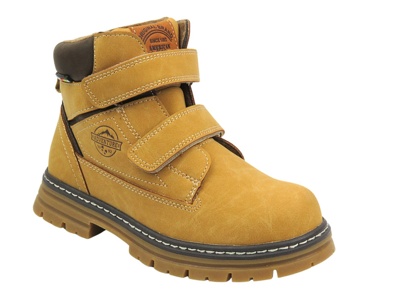 Dětské boty American Club na suchý zip - XD 99/23, hnědé