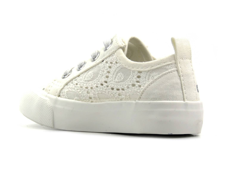 Prolamované dětské tenisky s elastickými tkaničkami - BIG STAR JJ374134, bílé