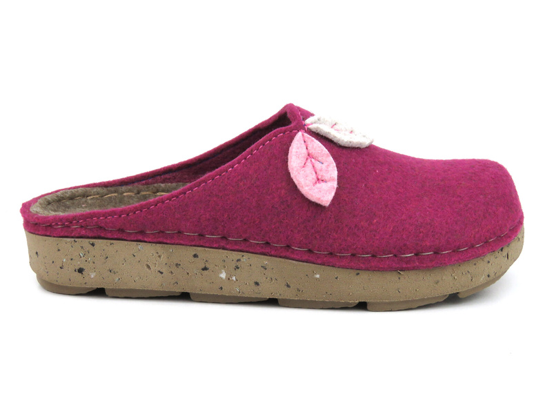 Dámské plstěné pantofle se silnou podrážkou - Inblu ED-13, fuchsie