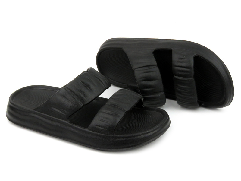Dámské pěnové žabky se dvěma pásky - Realpaks F-620, černé