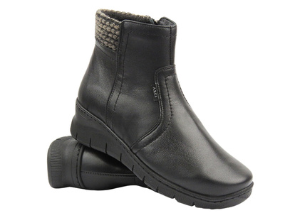 Pohodlné vysoké dámské kotníkové boty - AXEL 4476, černé