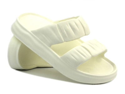 Dámské pěnové žabky se dvěma pásky - Realpaks F-620, krémové