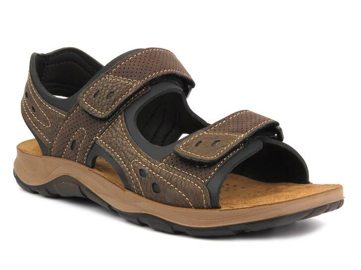 Pohodlné pánské sandály na suchý zip - INBLU TO-05, hnědé
