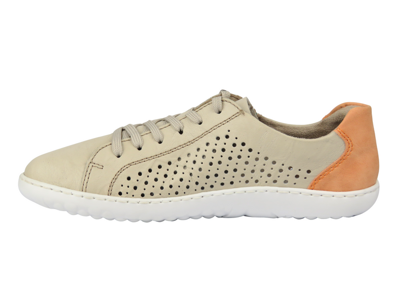 Barefoot kožené minimalistické dámské polobotky se zvýšenou šířkou H Rieker 52824-60, béžové