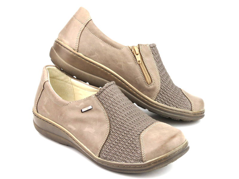 Dámská kožená obuv pro citlivá chodidla - HELIOS Komfort 714, béžová
