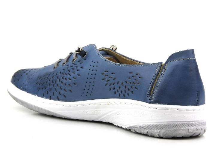 Dámské kožené boty s prolamovaným svrškem - Wasak 0626, modrá