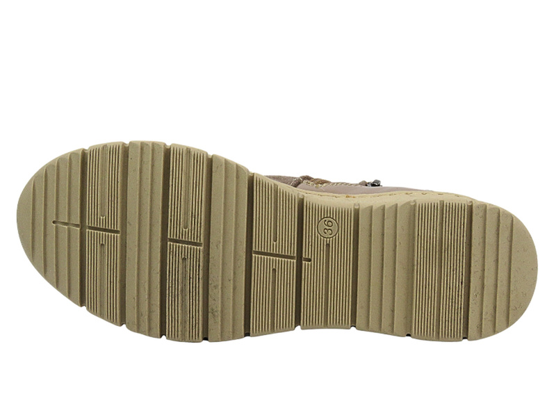 Dámské boty na platformě - HELIOS Comfort 600 Beige se zipem Polská značka
