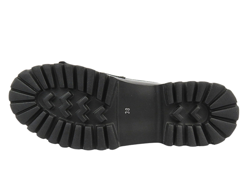 Dámské lakované lordy na silné platformě - VENEZIA 001770, černá