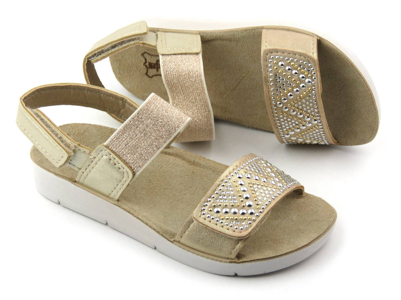 Dětské sandály s koženou stélkou - BEFADO 068Y002, platina