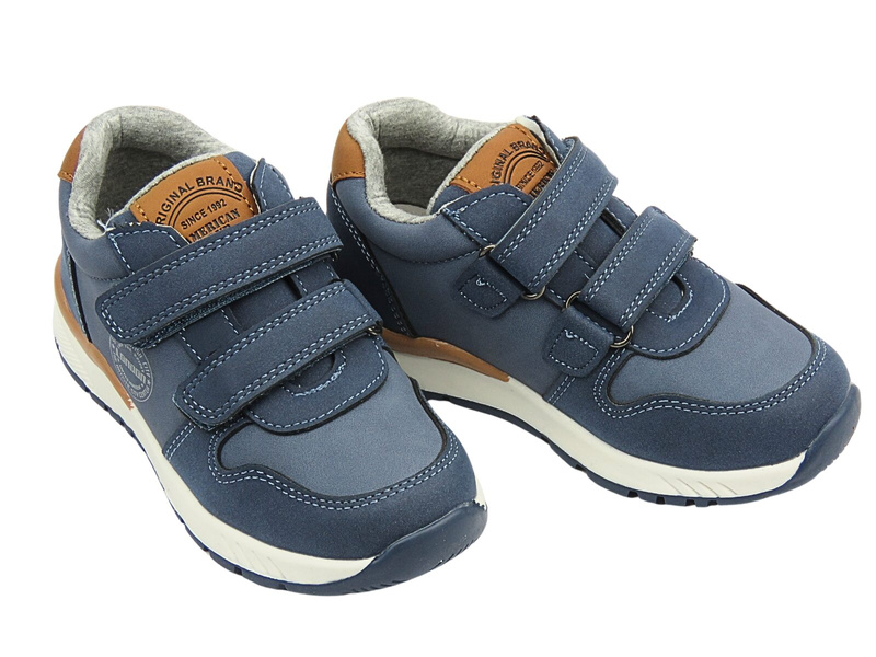 Dětská sportovní obuv na suchý zip tmavě modrá American Club XD 131