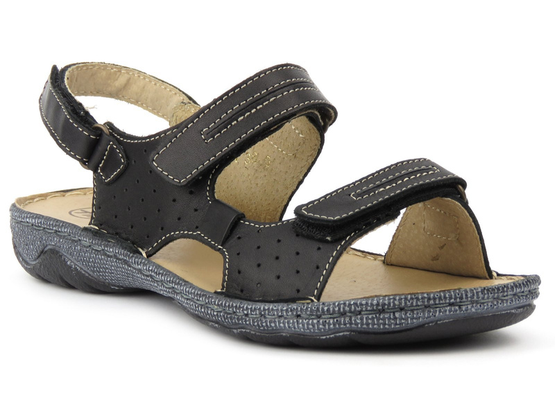 Kožené dámské sandály polské značky Helios Komfort 794, černé