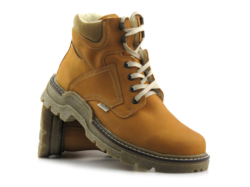 Pánské kožené boty zateplené vlnou - HELIOS Komfort 816, camel