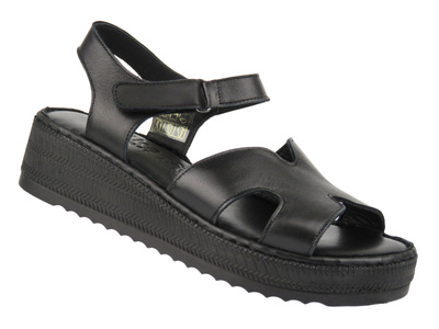 Dámské kožené sandály Nika Comfort 0162-85, černé