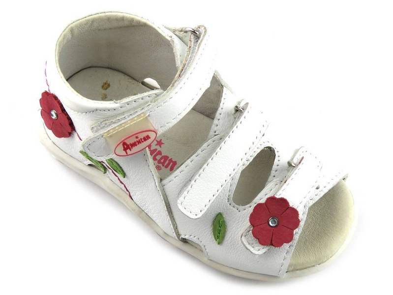 Dětské dívčí sandály American Club TY1612-9346, bílé