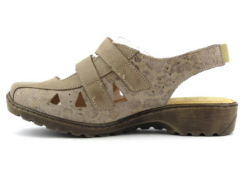 Pohodlné dámské sandály šíře G 1/2 - Axel 2498, béžové
