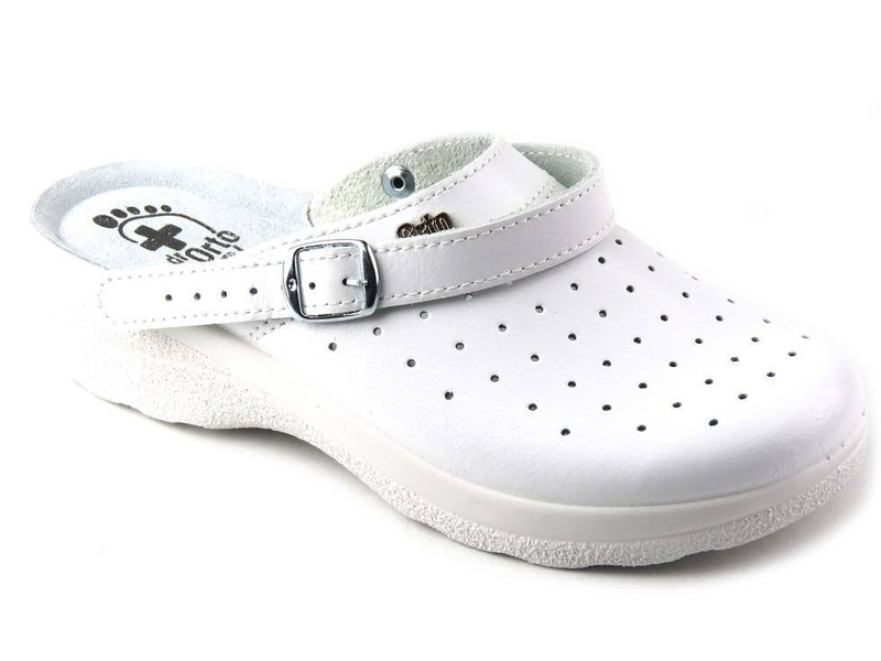 Kožené dámské sanitární a zdravotní pantofle - Dr Orto 157D002, bílé