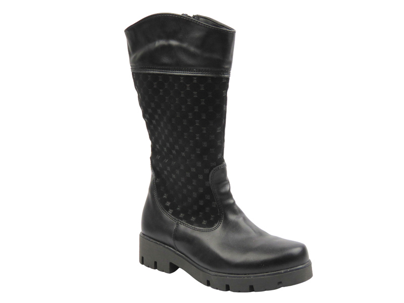 Pohodlné dětské kozačky z eko kůže KORNECKI 06401, černé