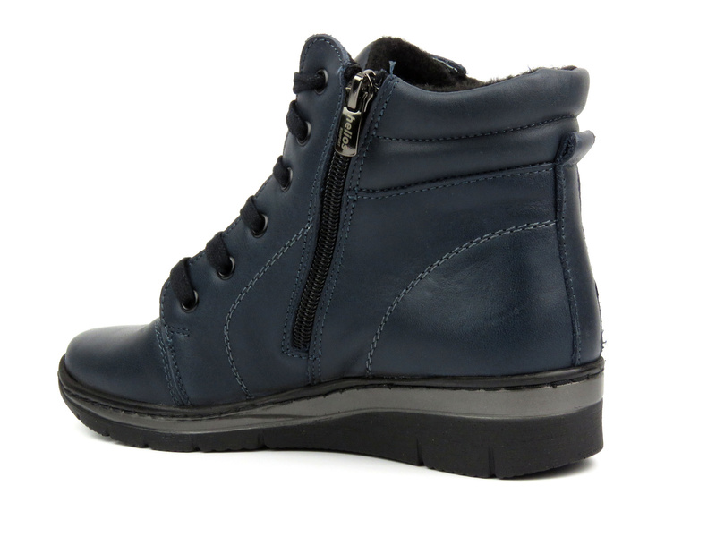 Dámské sportovní kotníkové boty z přírodní kůže - HELIOS Komfort 562, tmavě modré