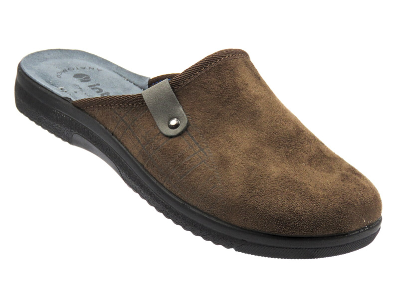 Pohodlné pánské pantofle INBLU DG-17, tmavě hnědé