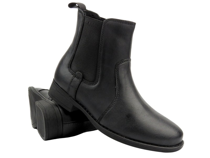 Dámské boty z měkké kůže - American Club CY 99/23, černá