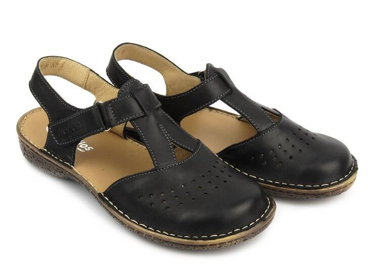 Dámské kožené sandály černé Helios Komfort 128