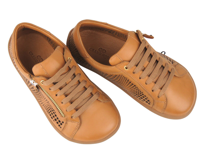 Barefoot kožené minimalistické dámské polobotky se zvýšenou šířkou H - Nika Komfort 26051, hnědé