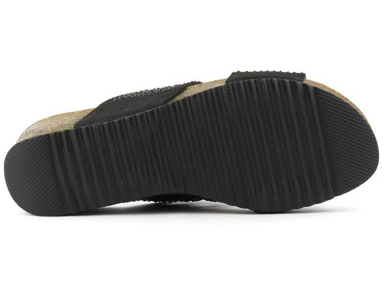 Dámské žabky s koženou vsadkou - GRUNLAND CB2999-70, černá