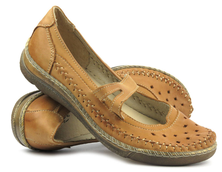 Dámské polobotky z přírodní kůže - HELIOS Comfort 792, hnědé