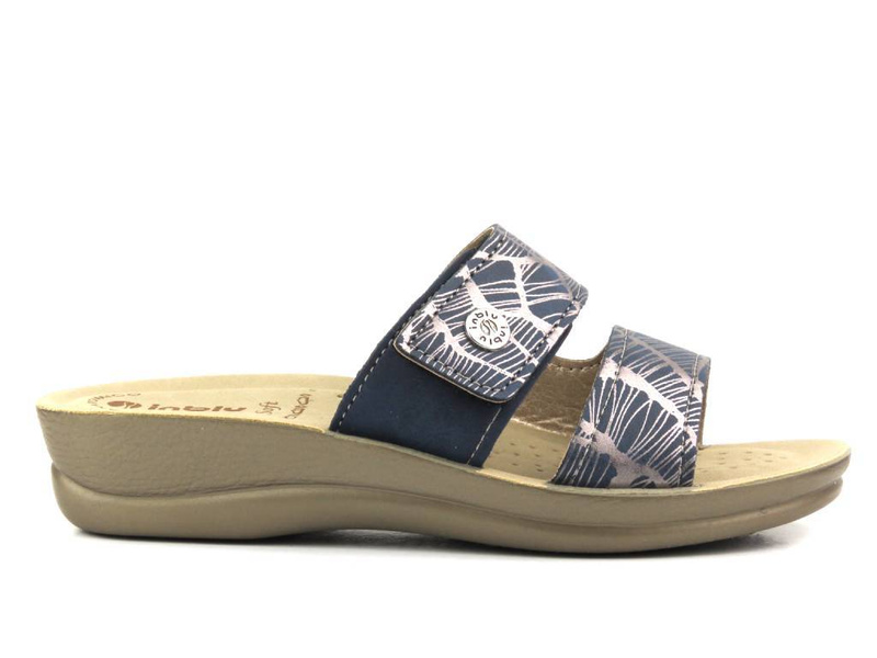 Pohodlné dámské pantofle na suchý zip - INBLU VR-60, modré