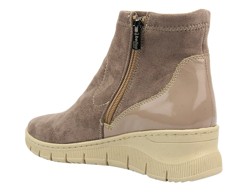 Dámské boty na platformě - HELIOS Comfort 600 Beige se zipem Polská značka