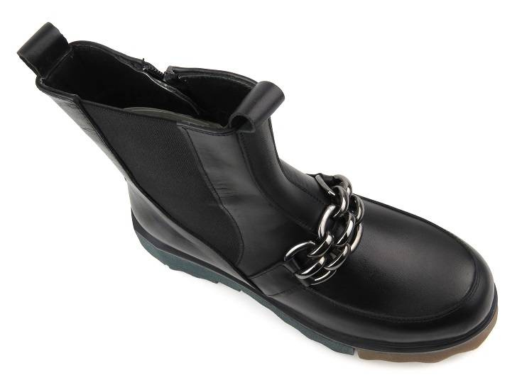 Dámské kotníkové boty zdobené řetízkem - VENEZIA 0071048, černé