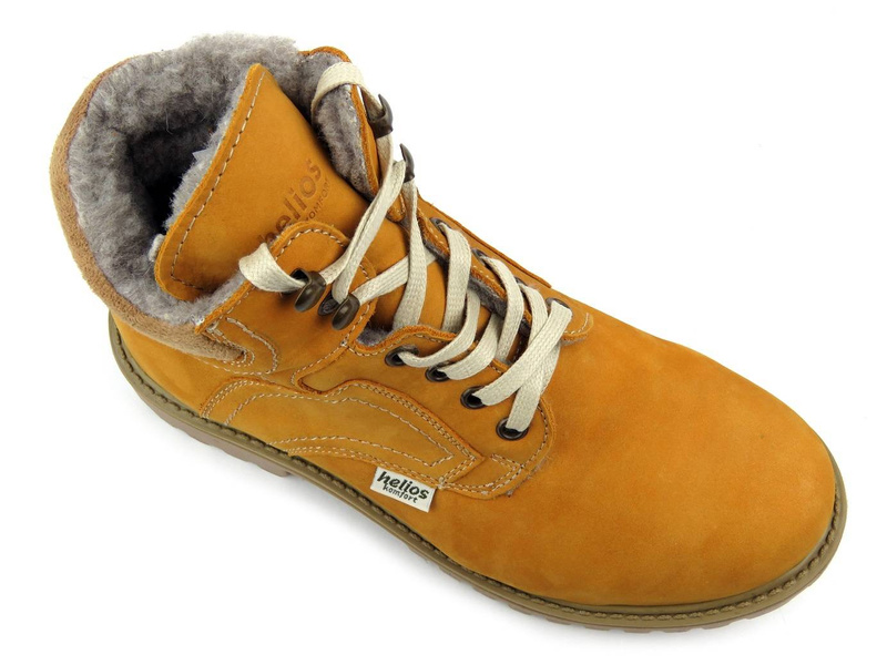 Dámské kožené boty zateplené vlnou - HELIOS Komfort 616/2G, camel