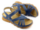 Dámské sandály s dřevěnou podrážkou - HELIOS Komfort 256, tmavě modrá