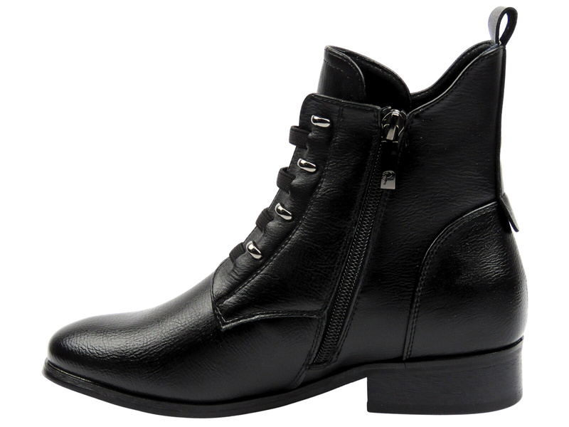 Dámské černé zateplené kotníkové boty - Potocki 25-12665