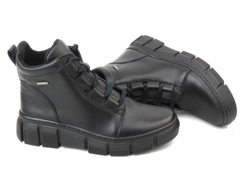 Kožené dámské kotníkové boty polské značky HELIOS KOMFORT 523, černá 2