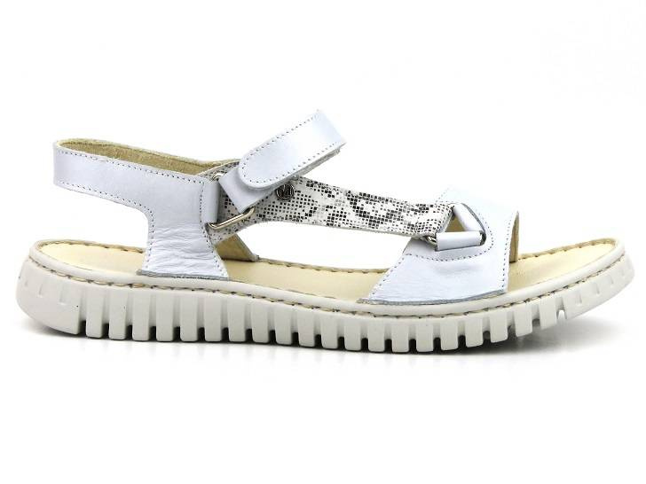 Kožené dámské sandály polské značky HELIOS Komfort 249S, stříbrné