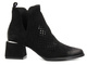 Prolamované kotníkové boty na jemném podpatku - Potocki 24-12356, černé