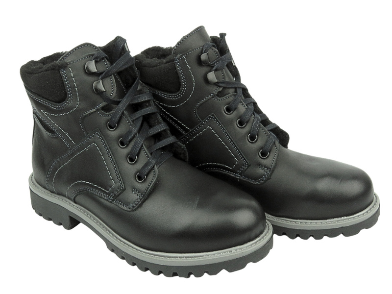 Dámské sněhule z kůže a vlny - HELIOS Comfort 616-2 Black 2